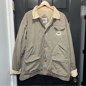 VTG Duxbak Field Hunting Jacket Mens XL Khaki Canvas Cotton Barn Coat Chore